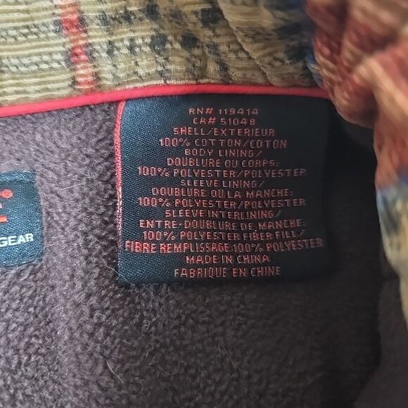 Wolverine Button Up Jacket Men's XL Corduroy Orange Plaid Fleece Lined Insulated - Picture 5 of 12